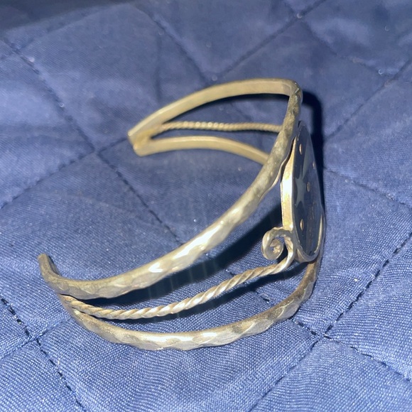 Vintage Taxaco Sterling Bracelet Mother of Pearl inlay - Picture 3 of 5